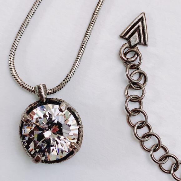 Silpada N1969 Sterling Silver Necklace CZ Pendant Modern Snake Chain Jewelry - Picture 14 of 16